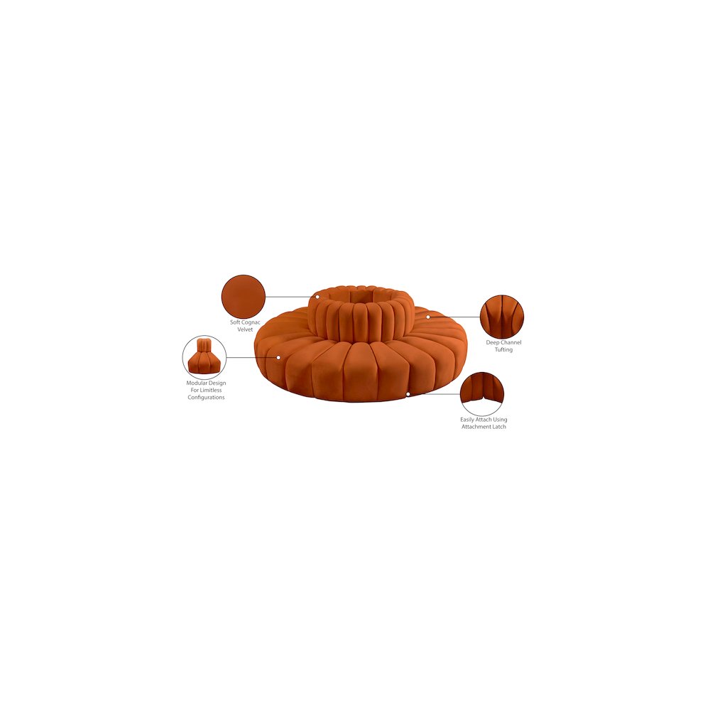 Arc Cognac Velvet Modular Sofa. Picture 7