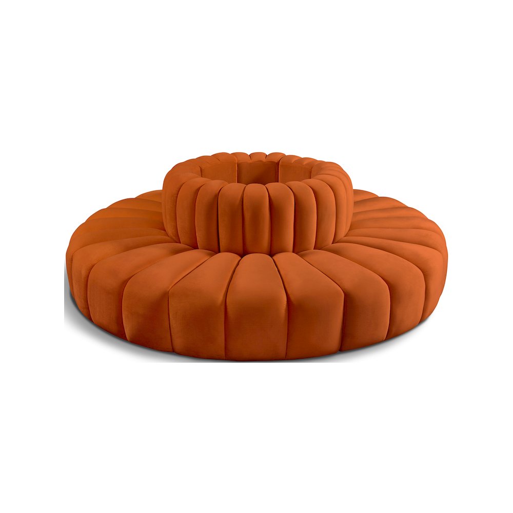 Arc Cognac Velvet Modular Sofa. Picture 1