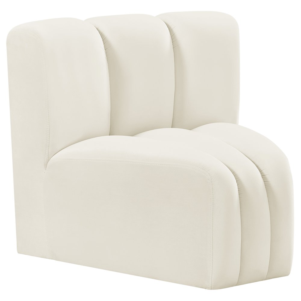 Arc Cream Velvet Curved Corner. Picture 3