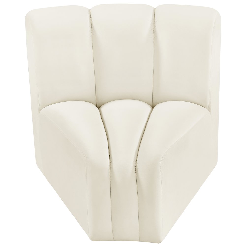 Arc Cream Velvet Curved Corner. Picture 5