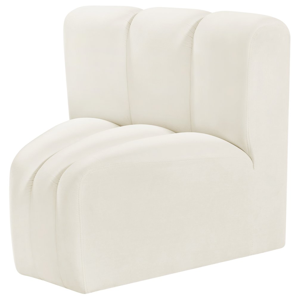 Arc Cream Velvet Curved Corner. Picture 6