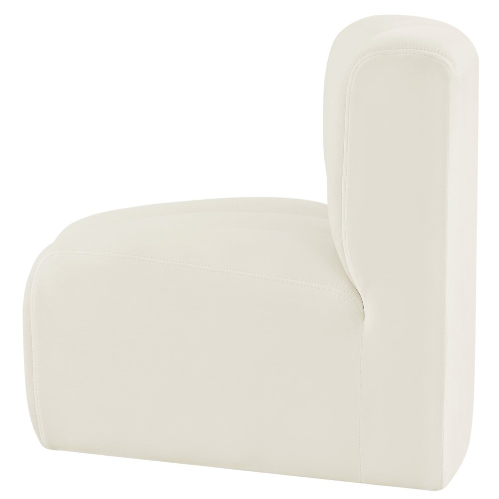 Arc Cream Velvet Curved Corner. Picture 7
