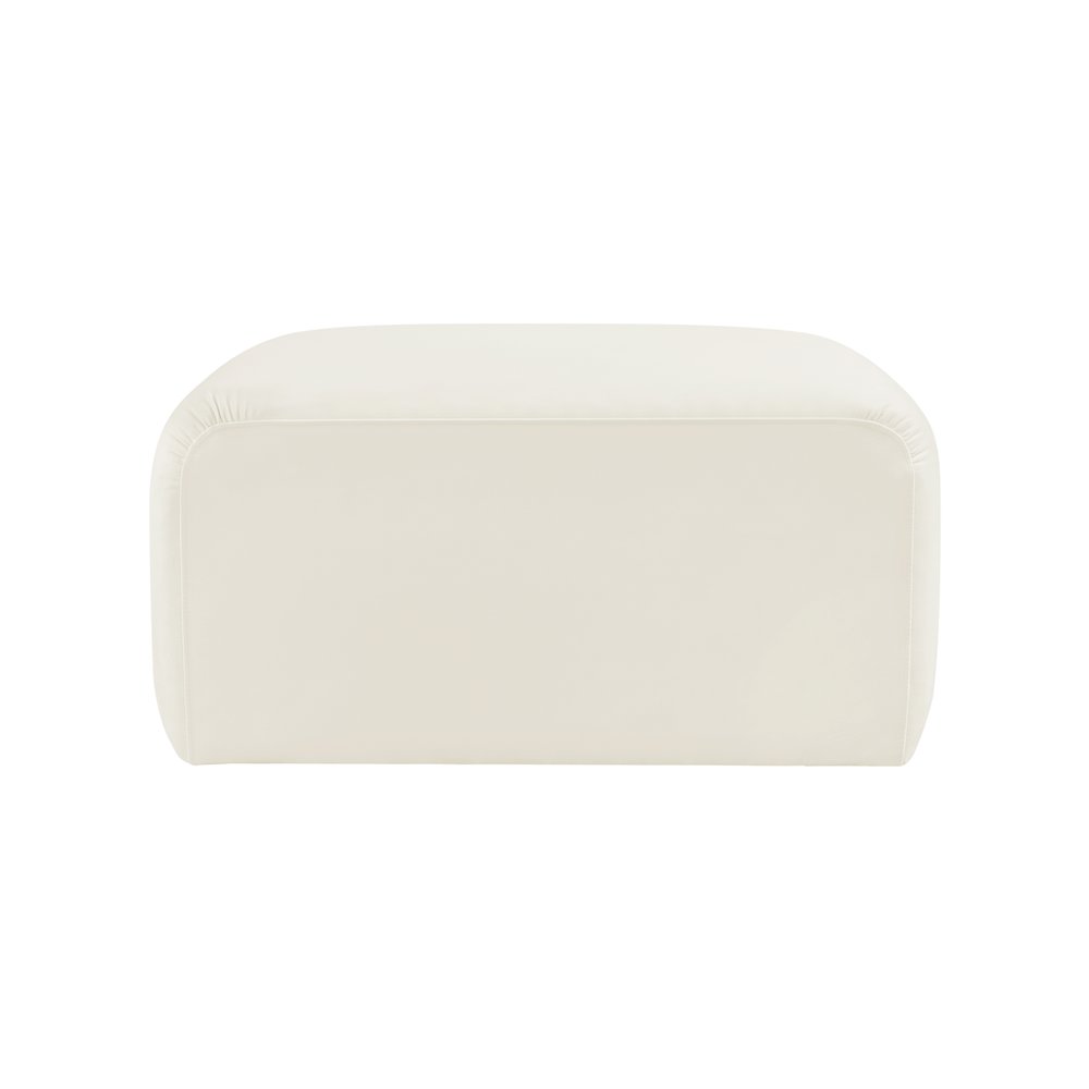 Arc Cream Velvet Ottoman. Picture 3