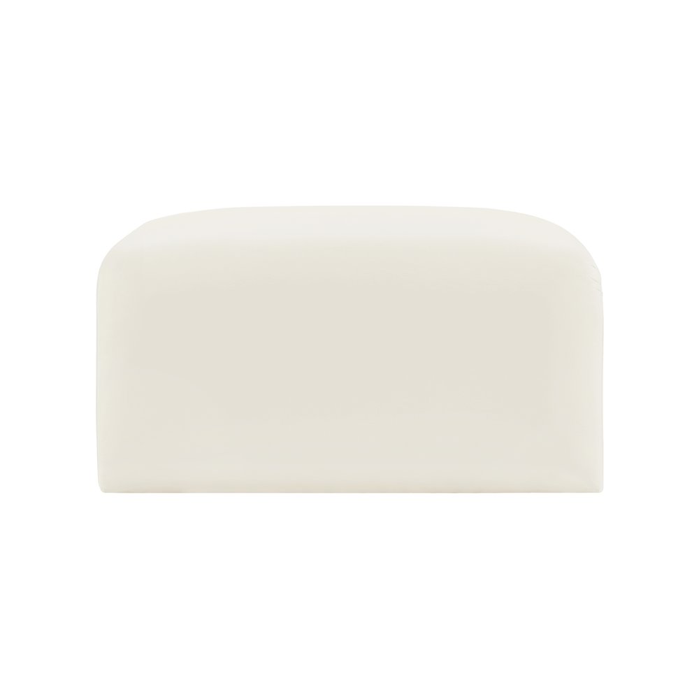 Arc Cream Velvet Ottoman. Picture 4