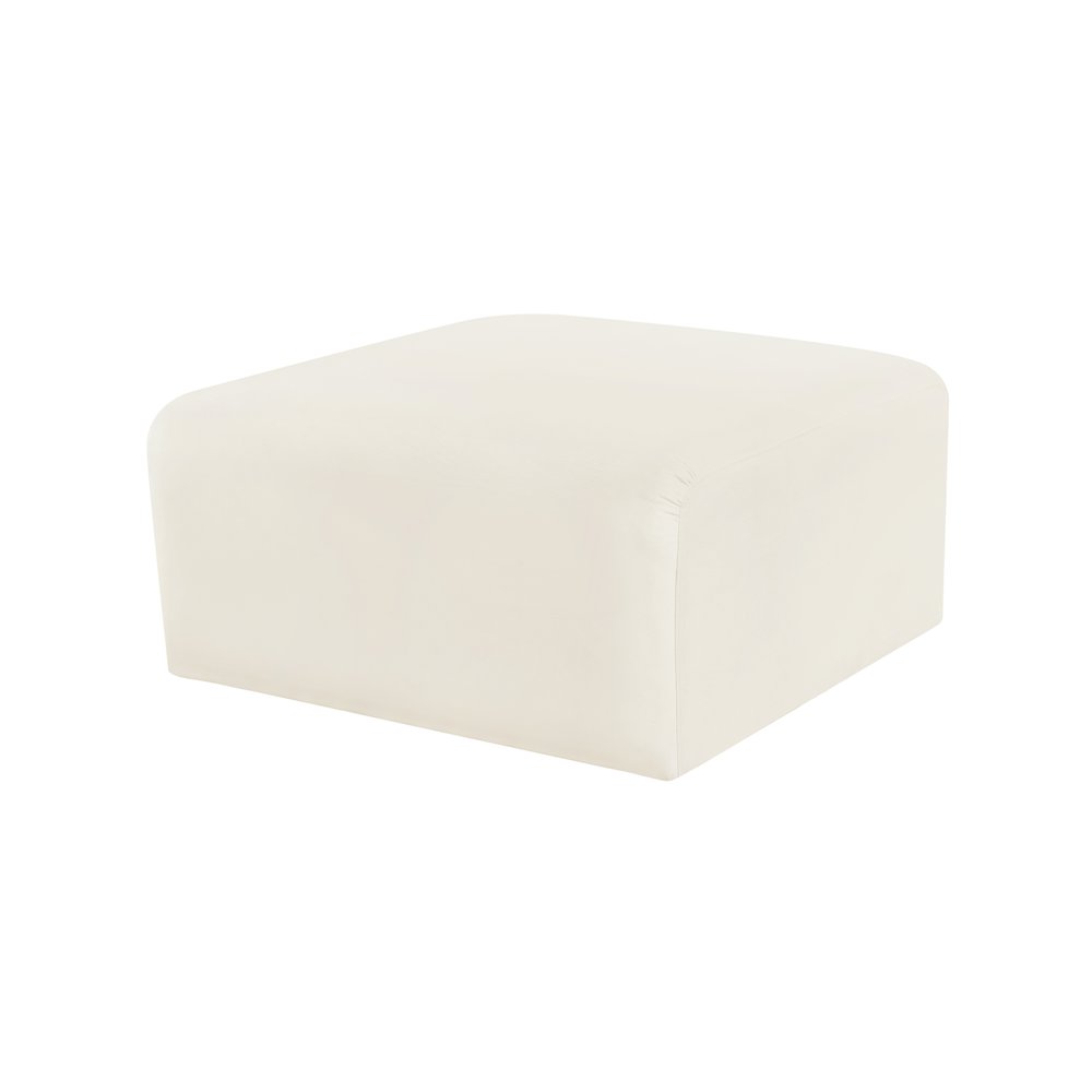 Arc Cream Velvet Ottoman. Picture 5