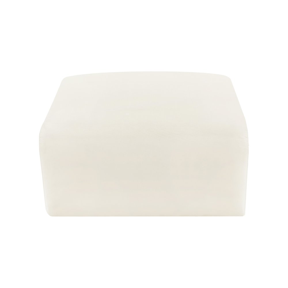 Arc Cream Velvet Ottoman. Picture 6