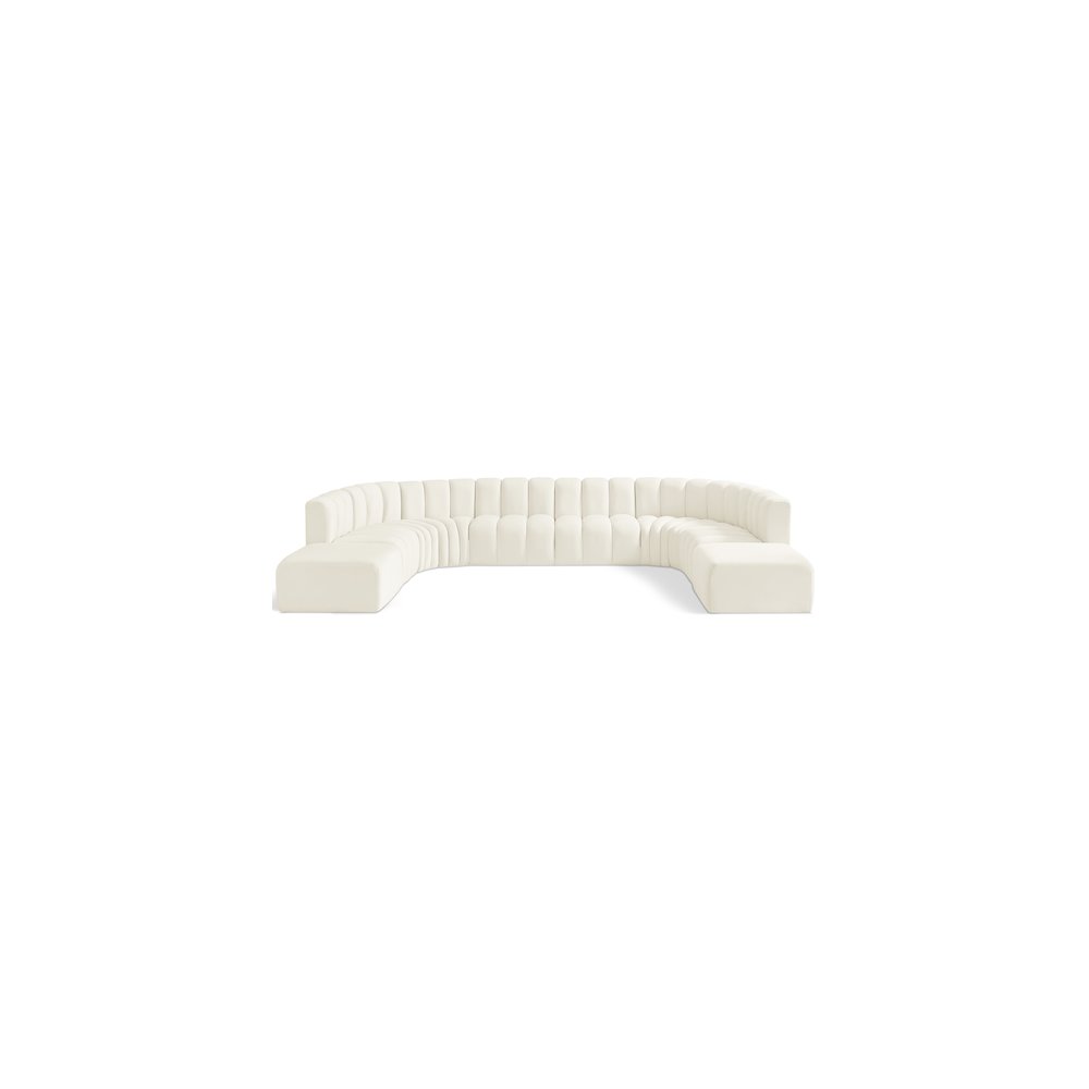 Arc Cream Velvet Modular Sofa. Picture 1