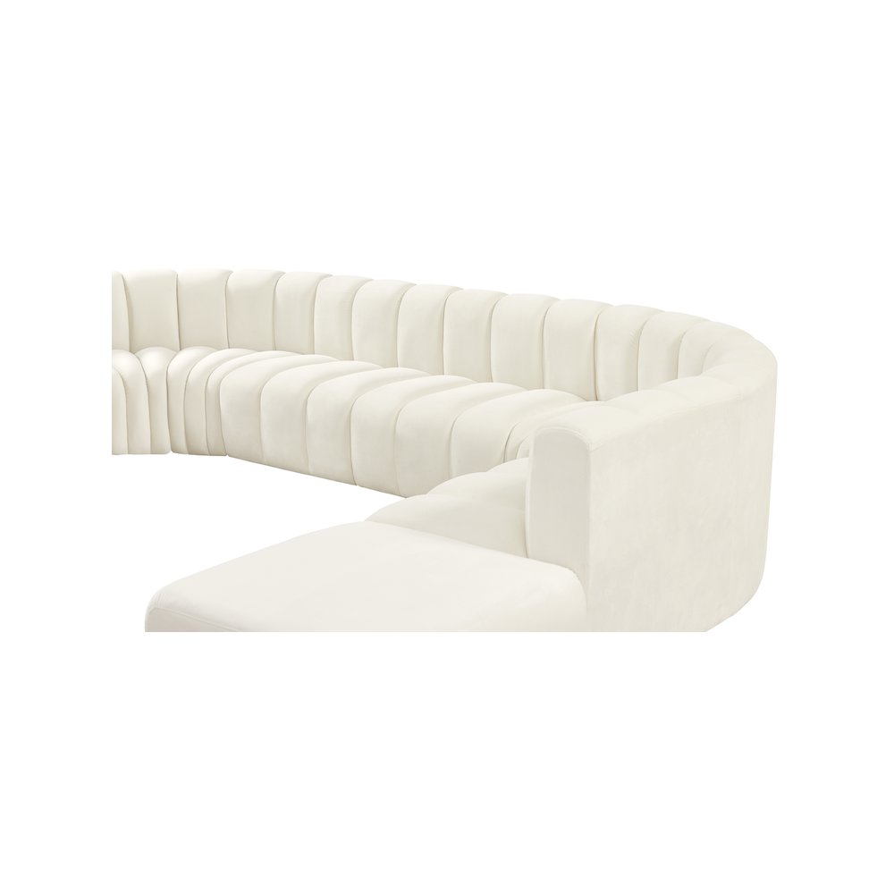 Arc Cream Velvet Modular Sofa. Picture 10