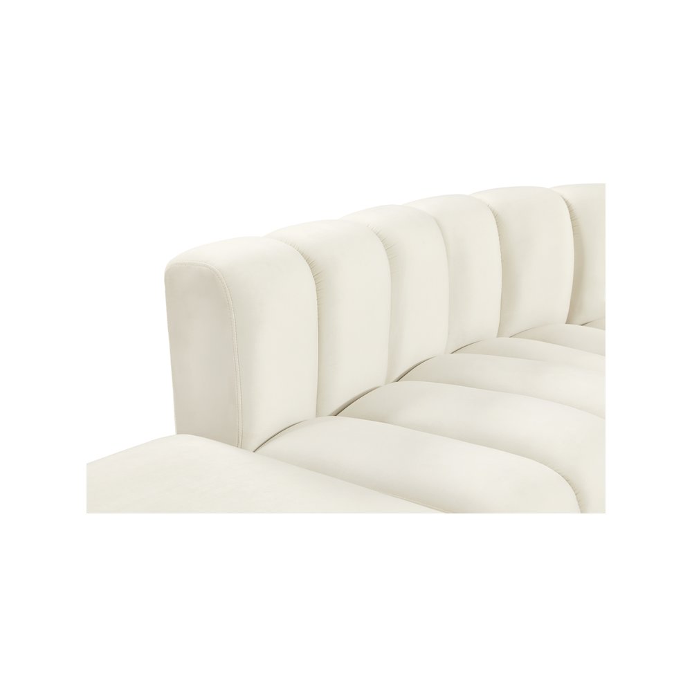 Arc Cream Velvet Modular Sofa. Picture 12