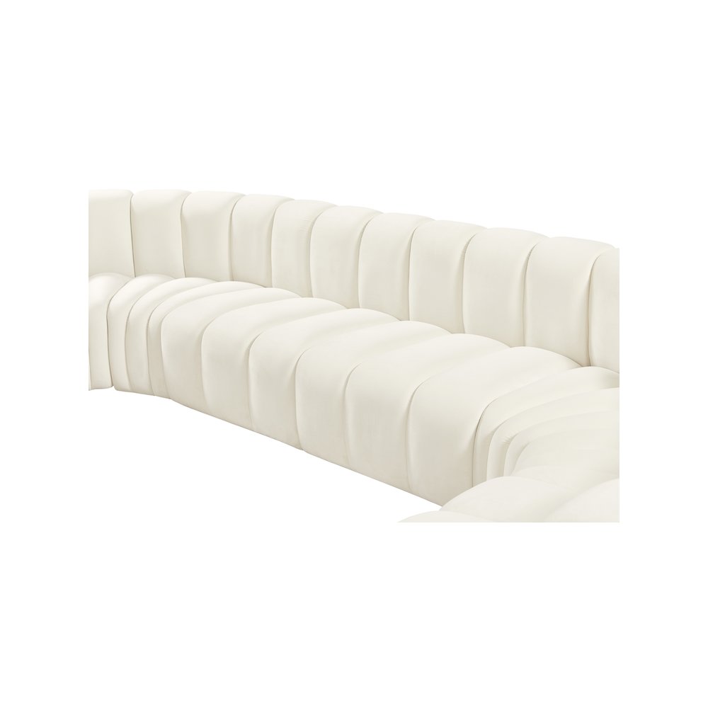 Arc Cream Velvet Modular Sofa. Picture 13
