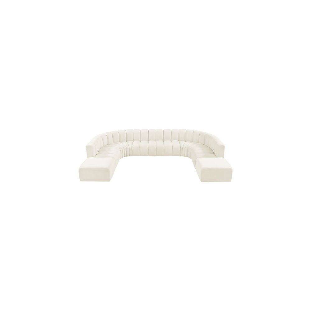 Arc Cream Velvet Modular Sofa. Picture 4