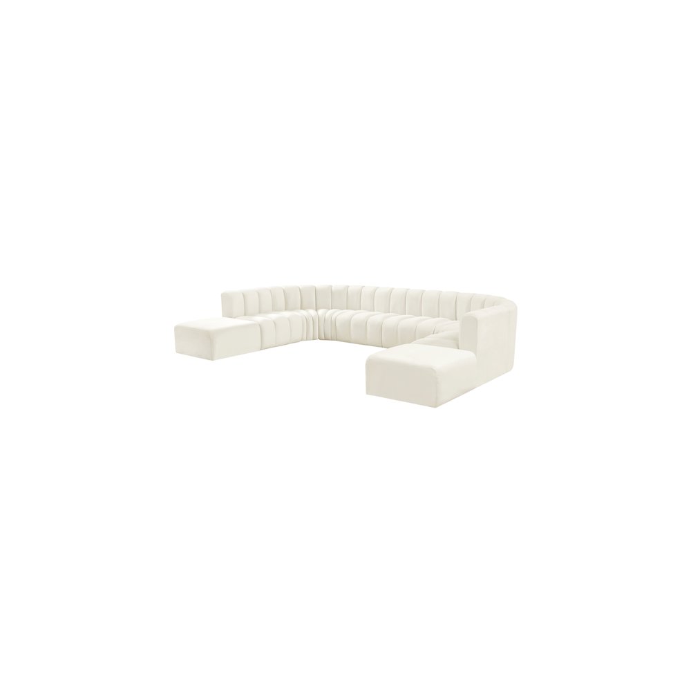 Arc Cream Velvet Modular Sofa. Picture 5