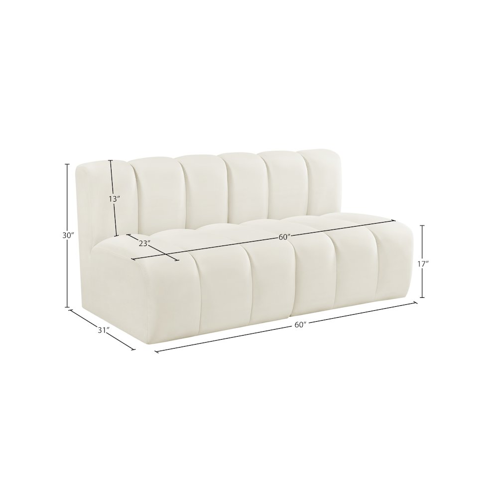 Arc Cream Velvet Modular Sofa. Picture 9