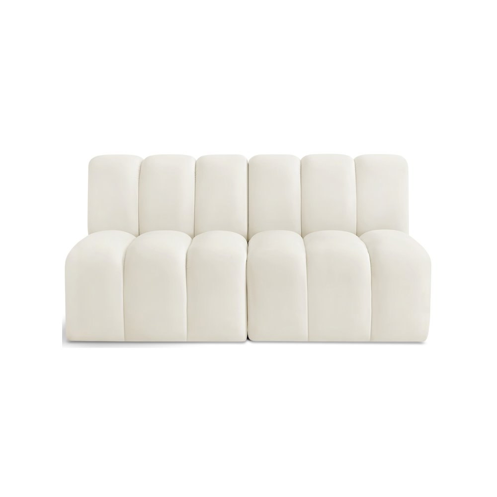 Arc Cream Velvet Modular Sofa. Picture 1