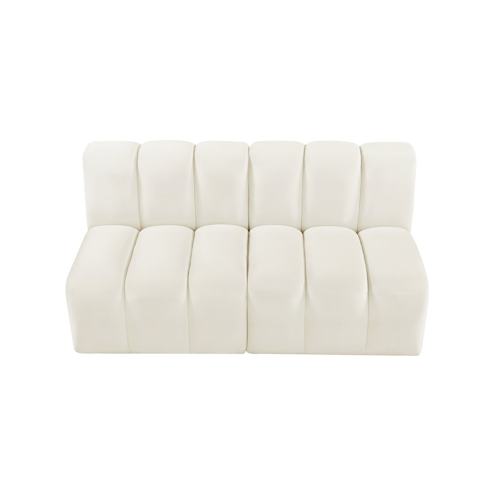 Arc Cream Velvet Modular Sofa. Picture 4