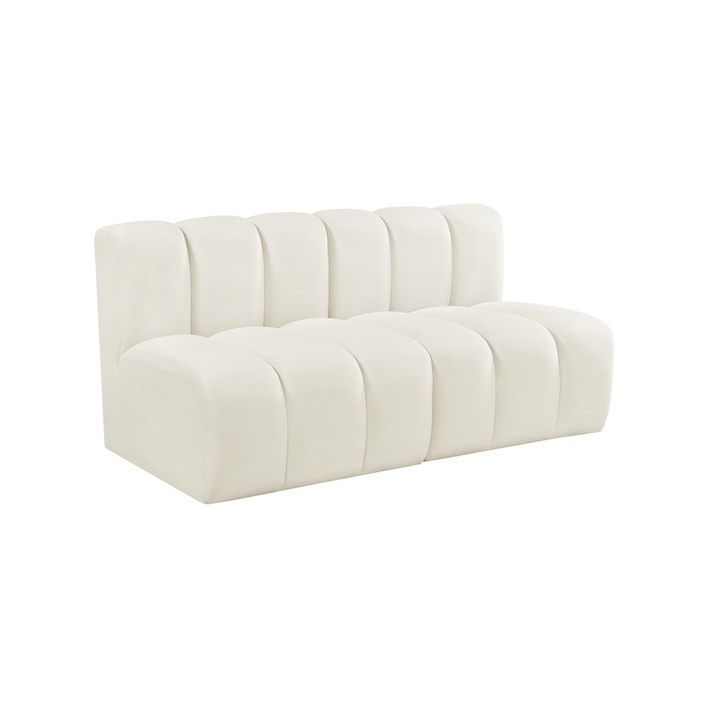Arc Cream Velvet Modular Sofa. Picture 5