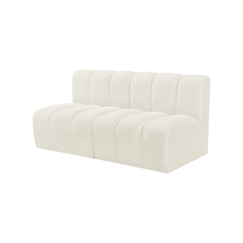 Arc Cream Velvet Modular Sofa. Picture 6