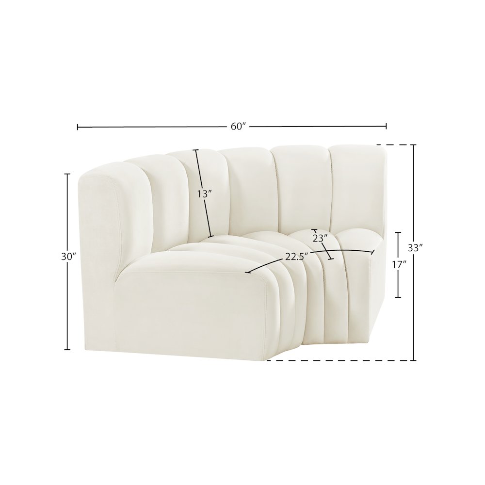 Arc Cream Velvet Modular Sofa. Picture 8