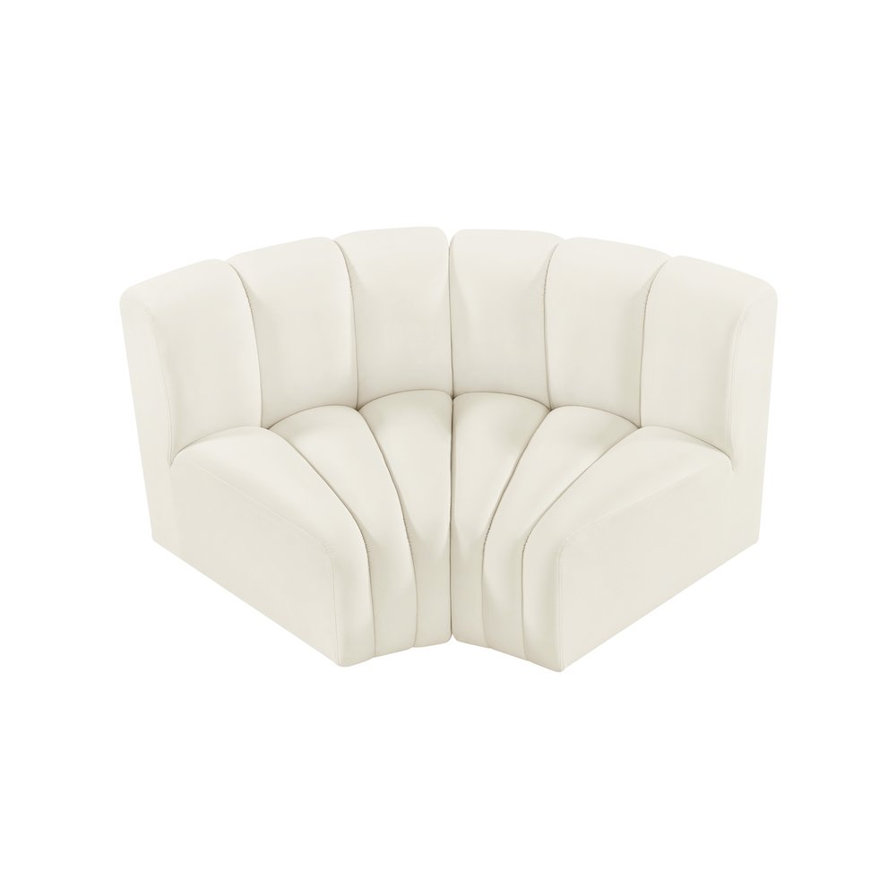 Arc Cream Velvet Modular Sofa. Picture 4
