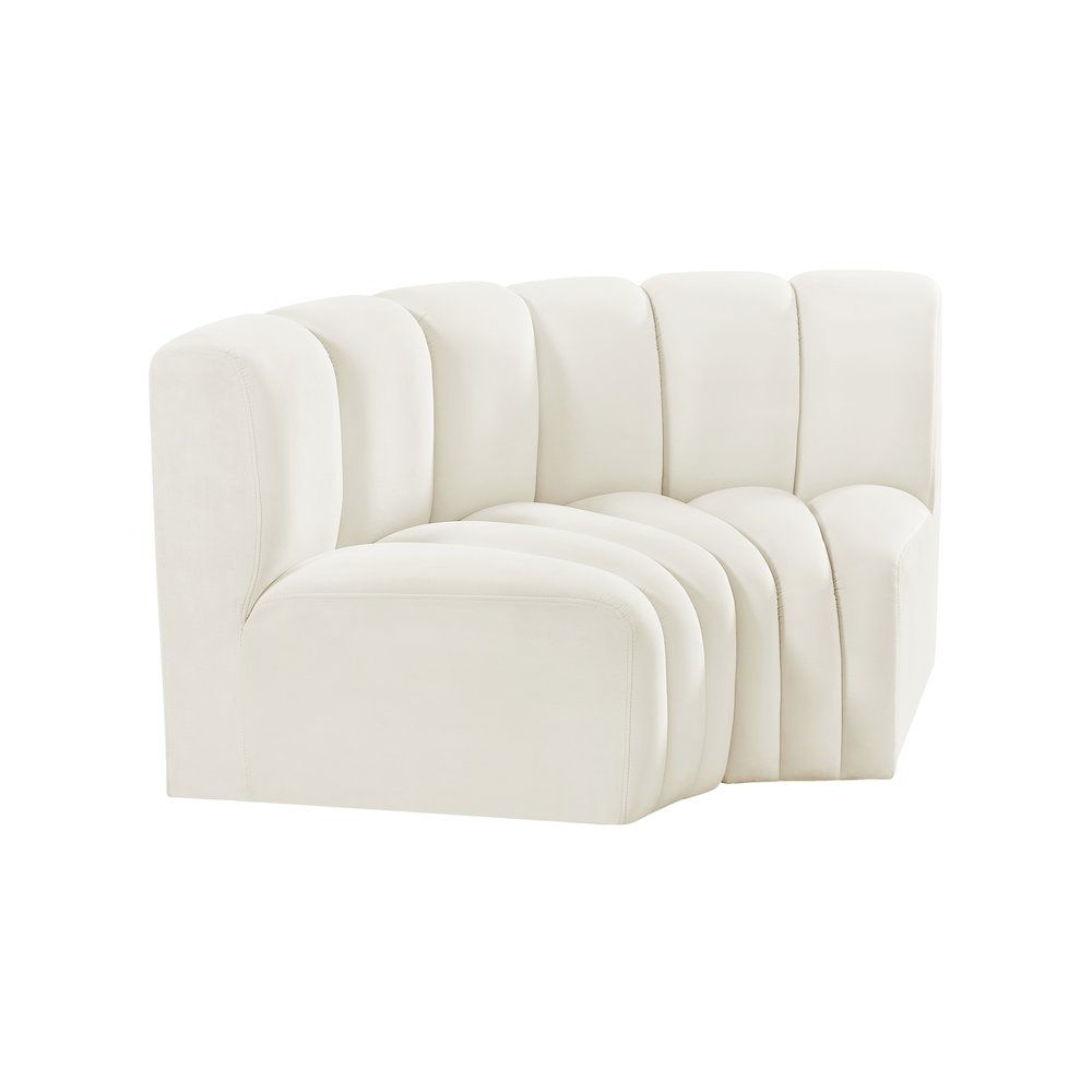 Arc Cream Velvet Modular Sofa. Picture 5