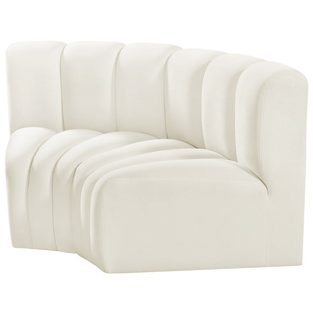 Arc Cream Velvet Modular Sofa. Picture 6