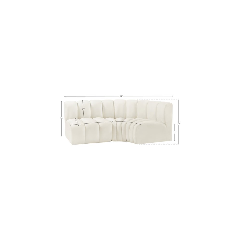Arc Cream Velvet Modular Sofa. Picture 9