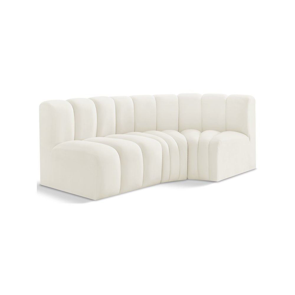 Arc Cream Velvet Modular Sofa. Picture 1