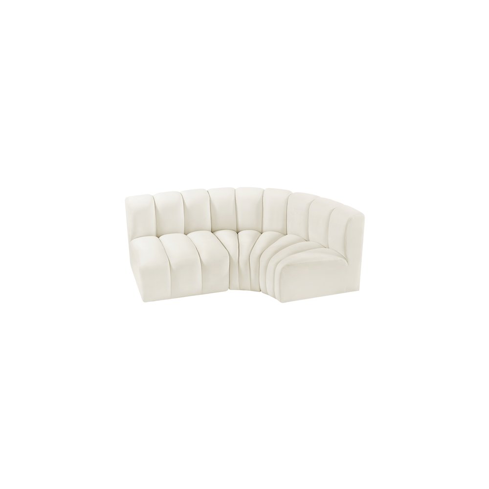 Arc Cream Velvet Modular Sofa. Picture 4