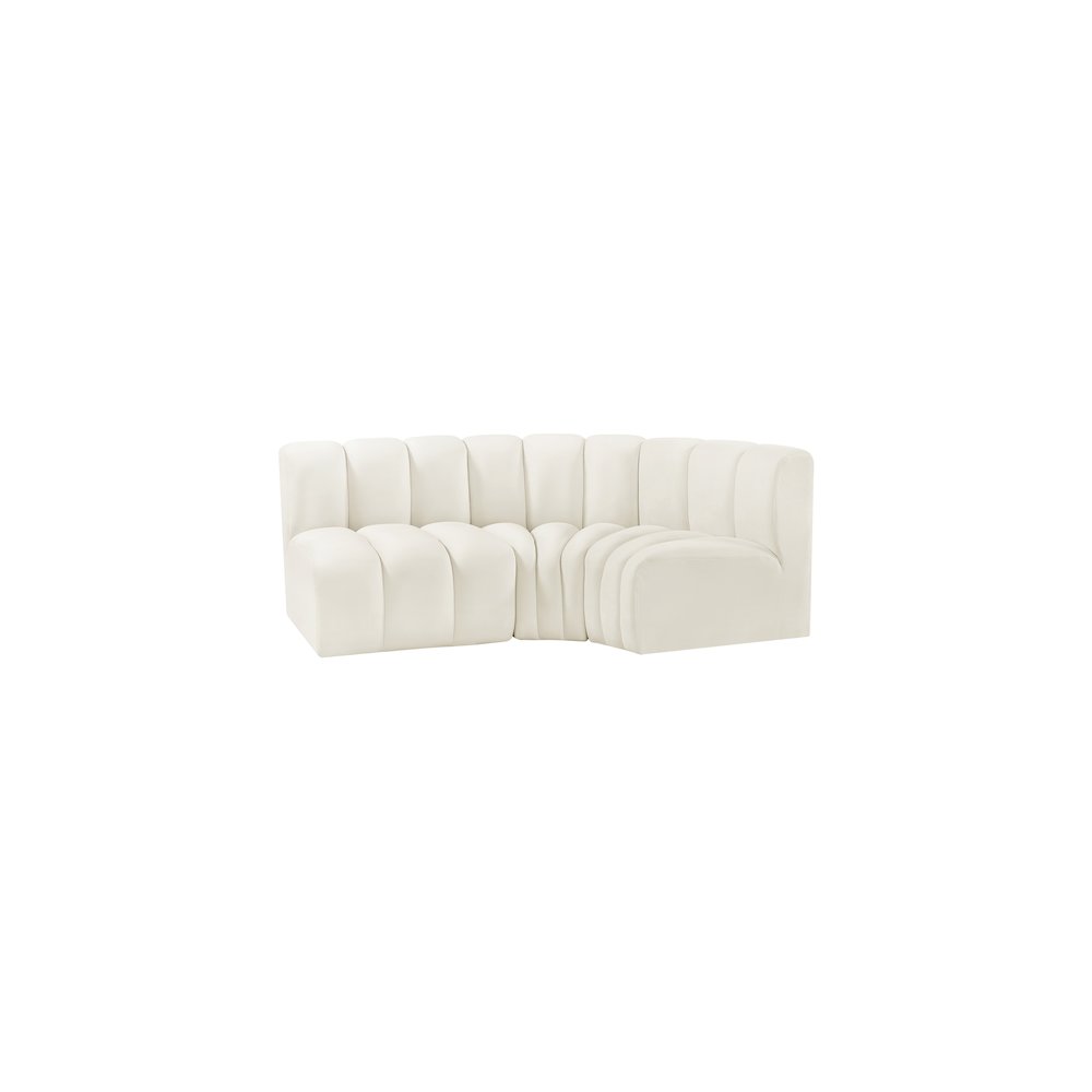 Arc Cream Velvet Modular Sofa. Picture 5