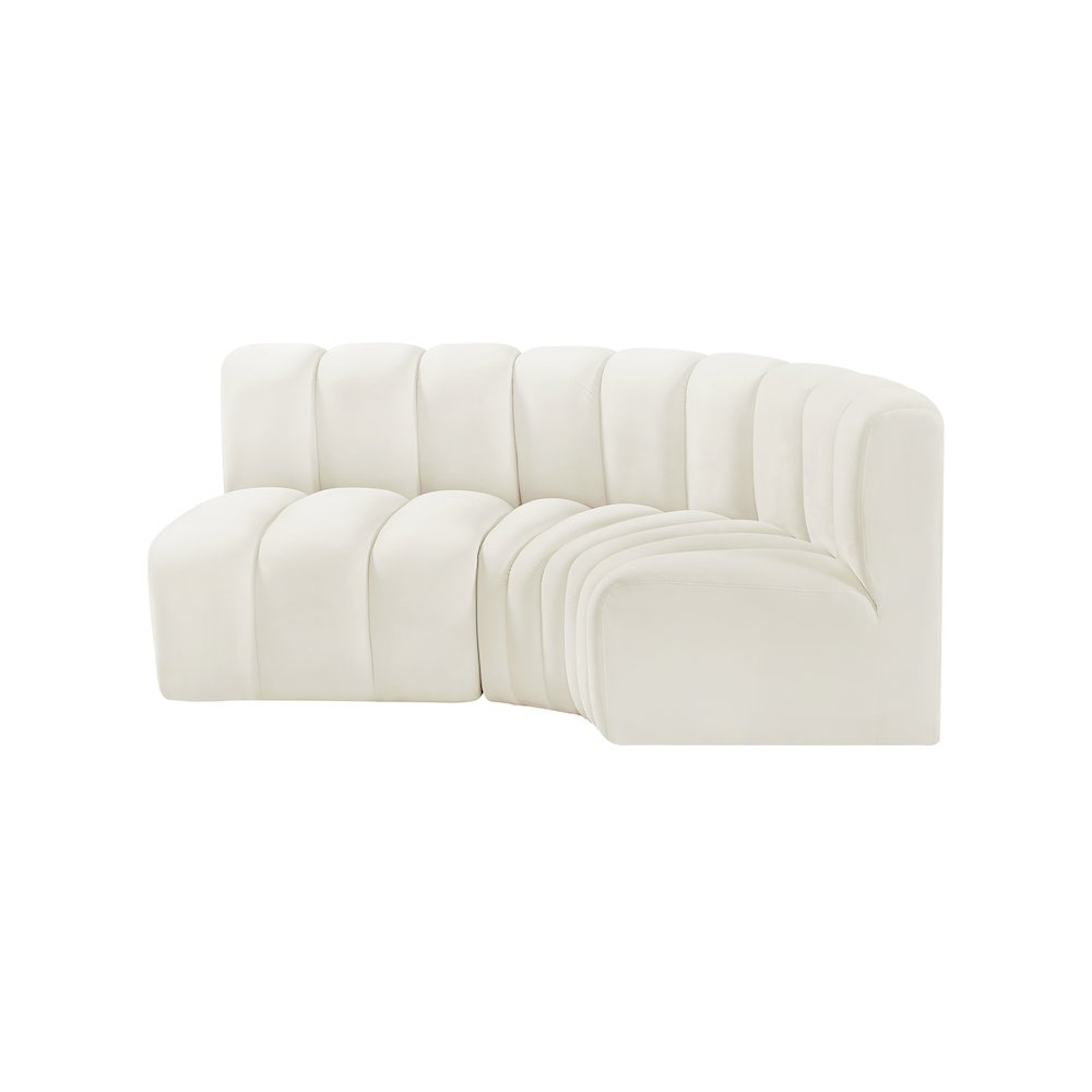 Arc Cream Velvet Modular Sofa. Picture 6