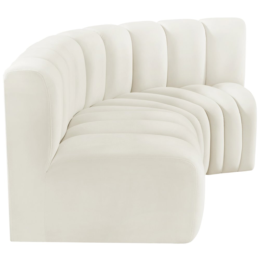 Arc Cream Velvet Modular Sofa. Picture 7