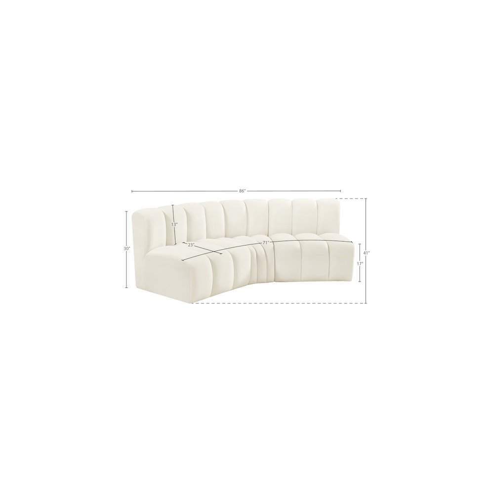Arc Cream Velvet Modular Sofa. Picture 9