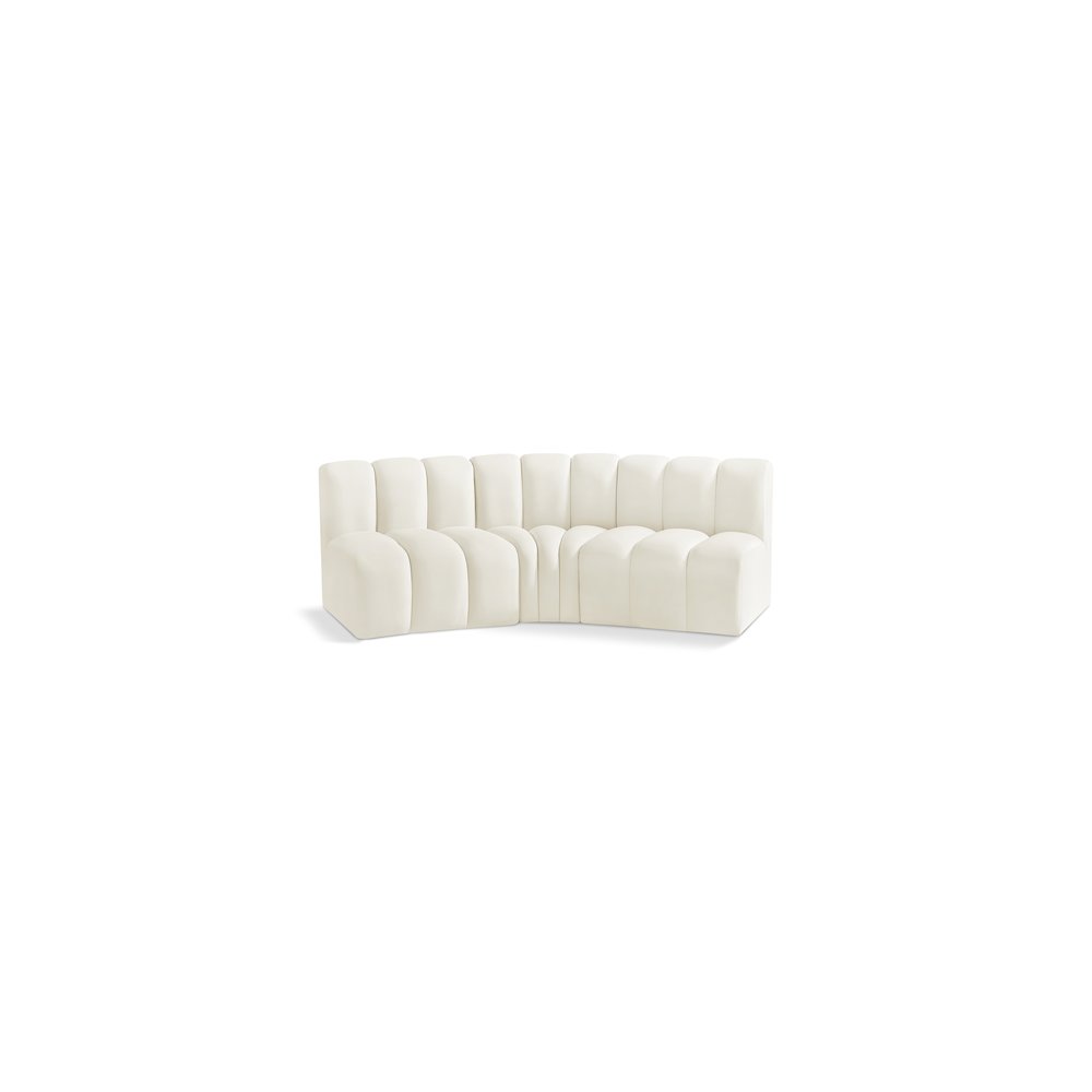 Arc Cream Velvet Modular Sofa. Picture 1