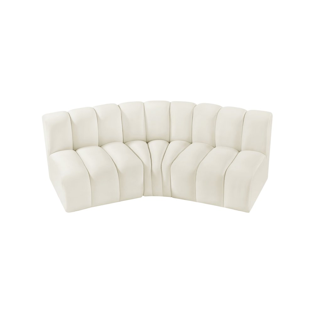 Arc Cream Velvet Modular Sofa. Picture 4