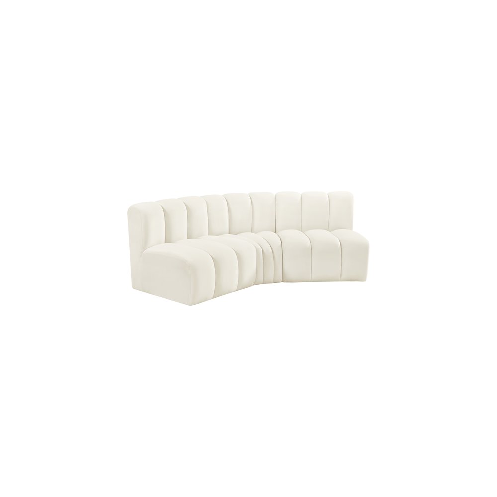 Arc Cream Velvet Modular Sofa. Picture 5