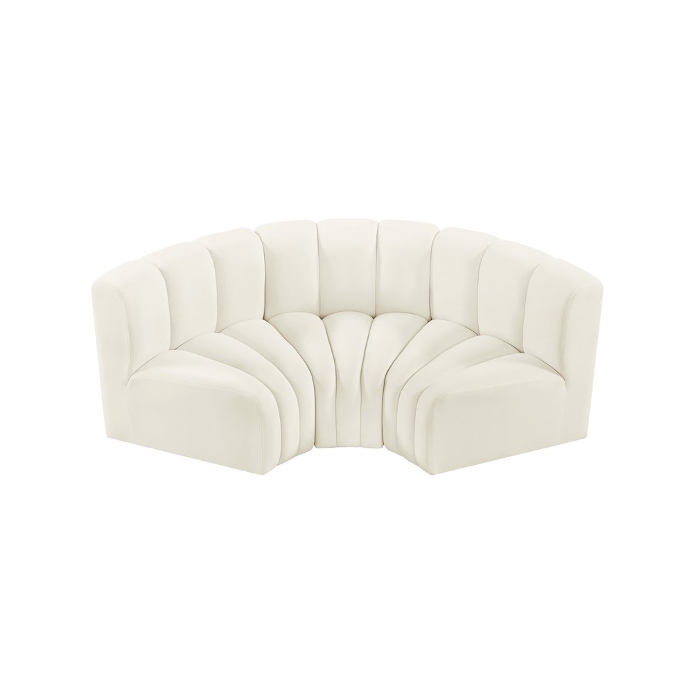 Arc Cream Velvet Modular Sofa. Picture 4