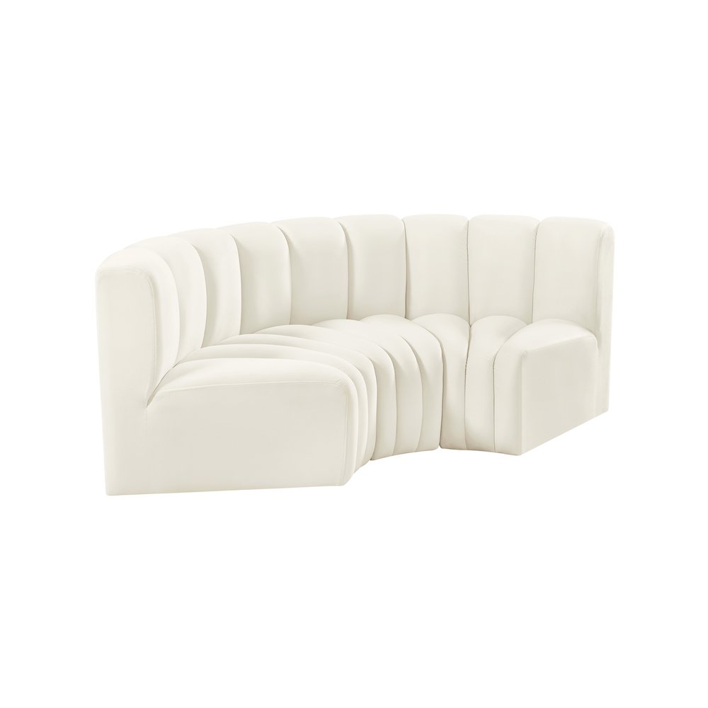Arc Cream Velvet Modular Sofa. Picture 5