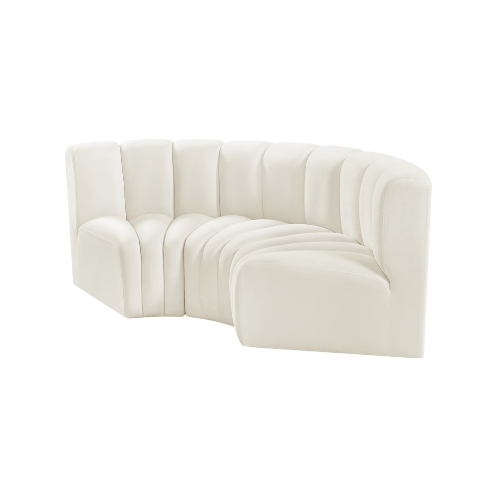 Arc Cream Velvet Modular Sofa. Picture 6