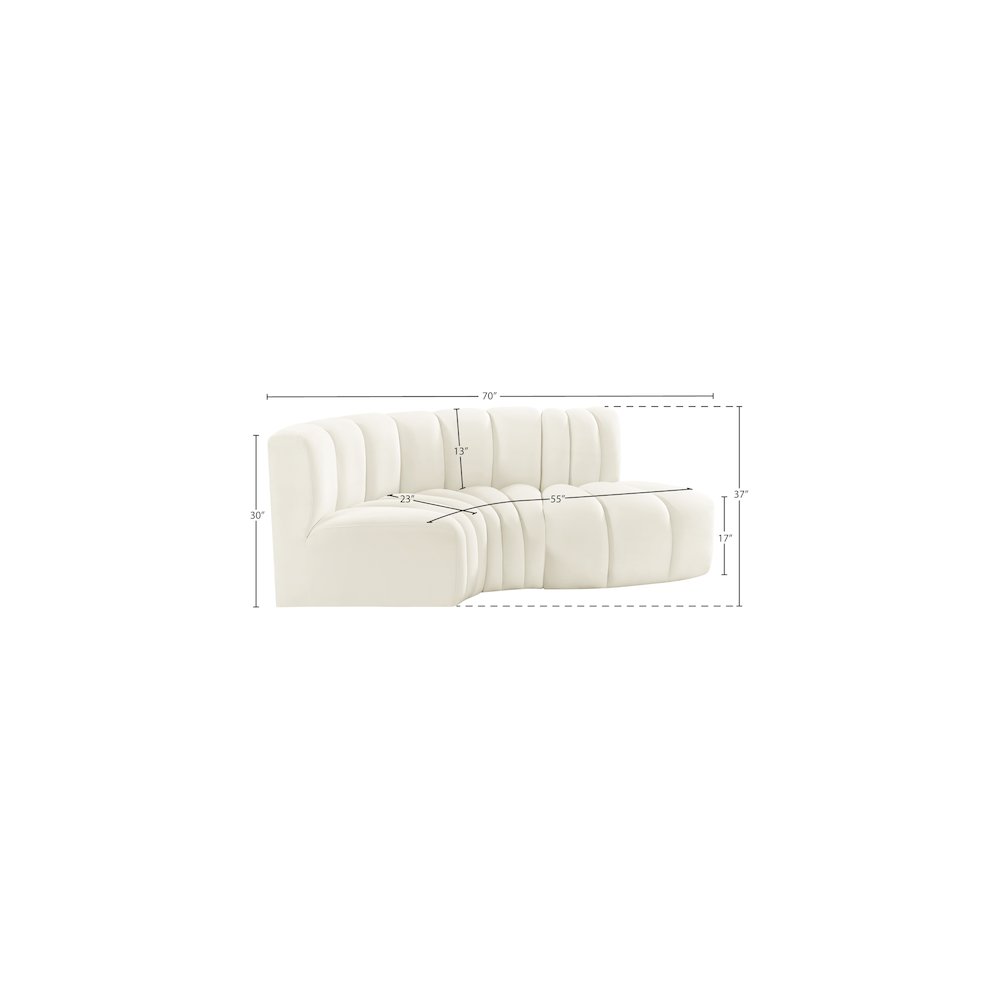 Arc Cream Velvet Modular Sofa. Picture 9