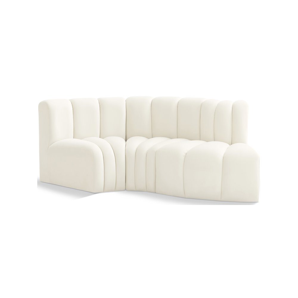 Arc Cream Velvet Modular Sofa. Picture 1