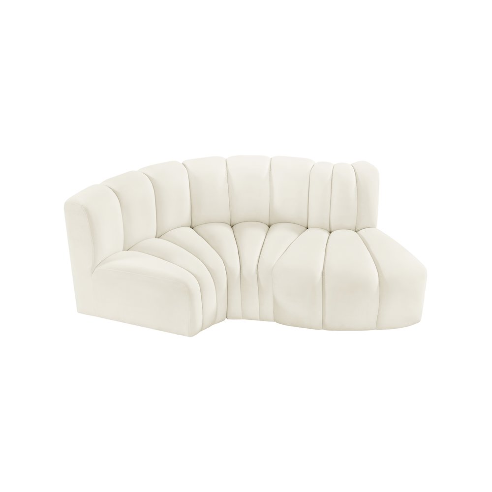 Arc Cream Velvet Modular Sofa. Picture 4