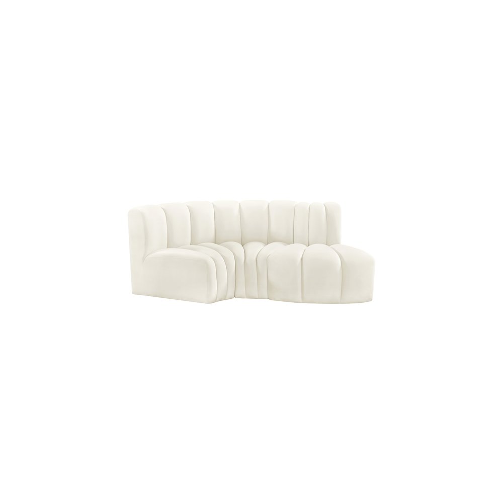 Arc Cream Velvet Modular Sofa. Picture 5