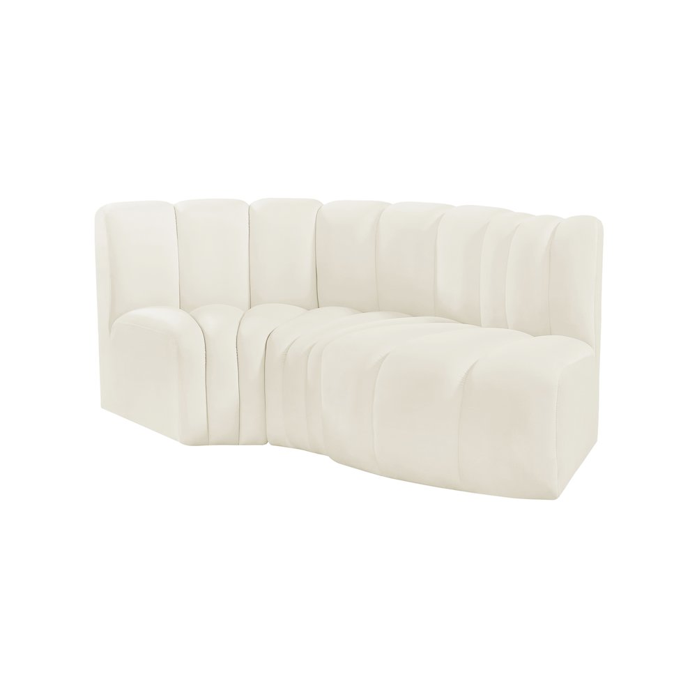 Arc Cream Velvet Modular Sofa. Picture 6