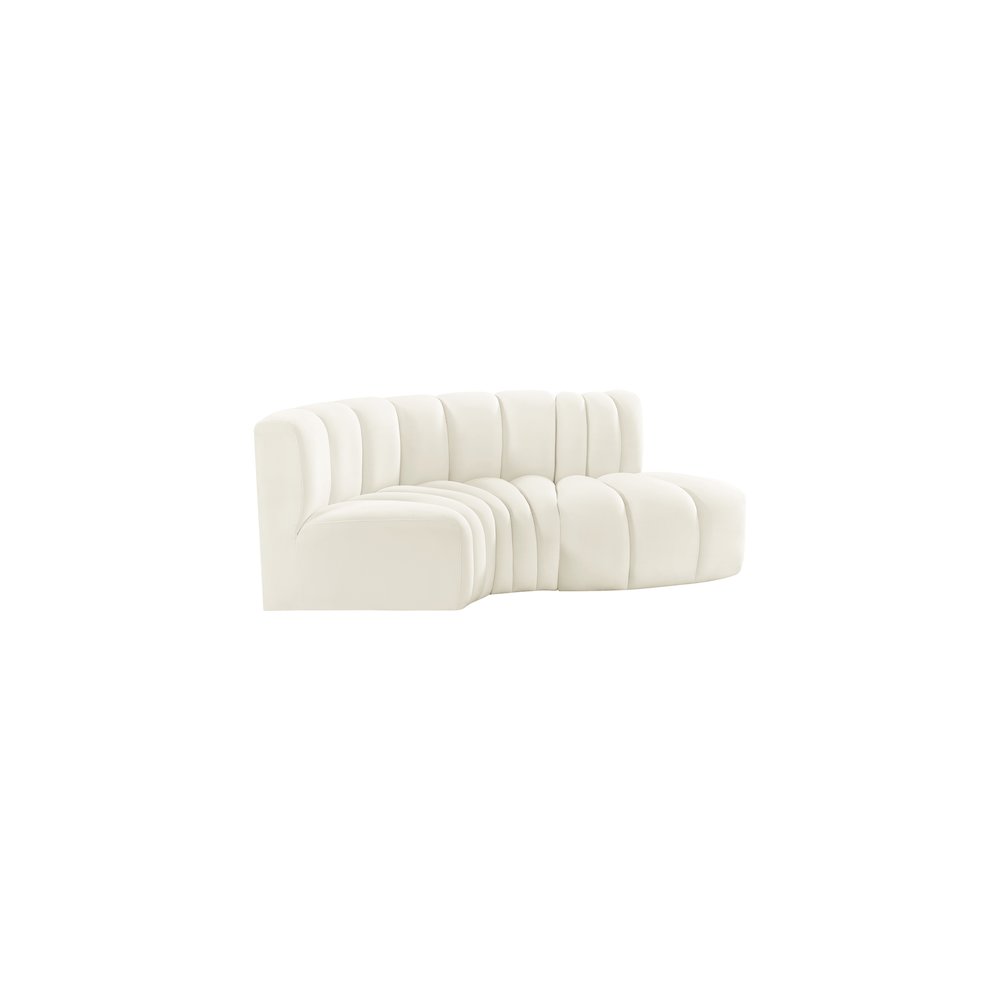 Arc Cream Velvet Modular Sofa. Picture 8