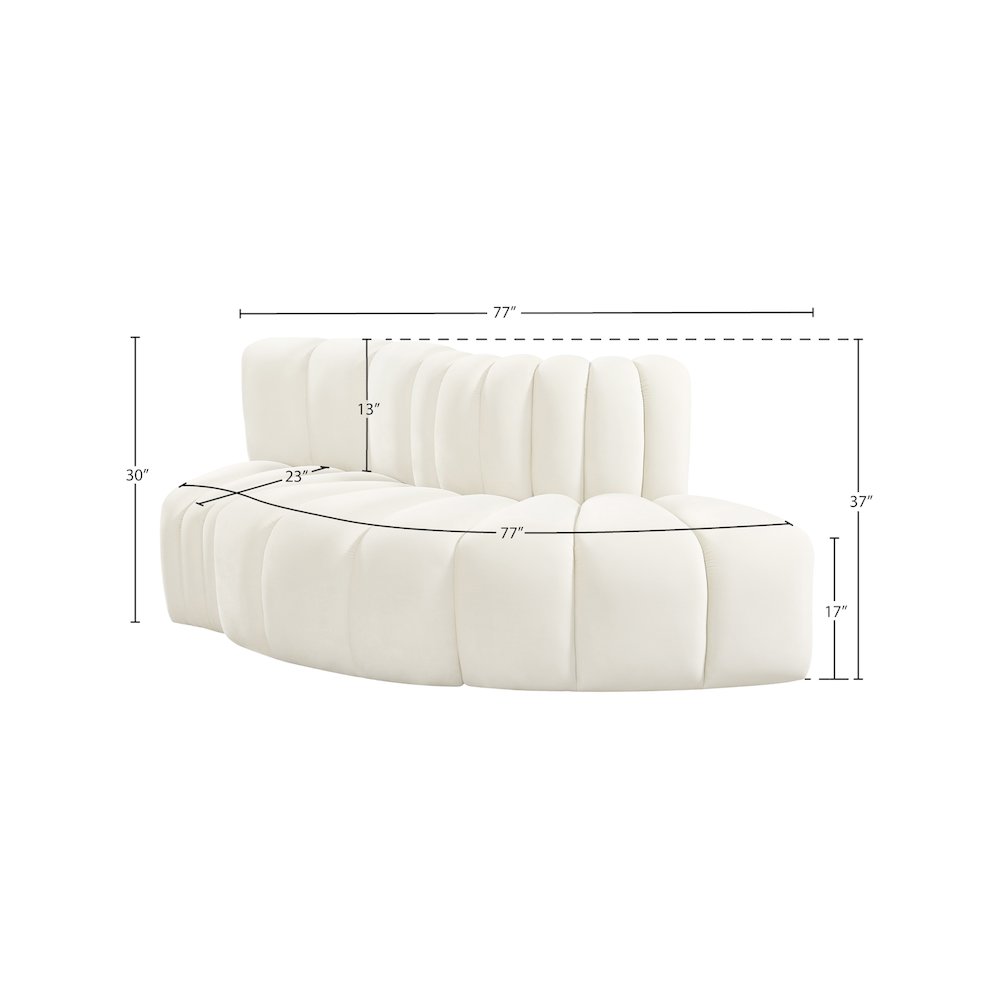 Arc Cream Velvet Modular Sofa. Picture 8