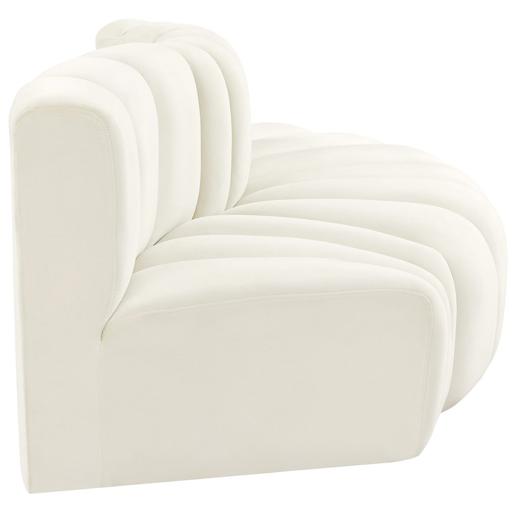 Arc Cream Velvet Modular Sofa. Picture 5