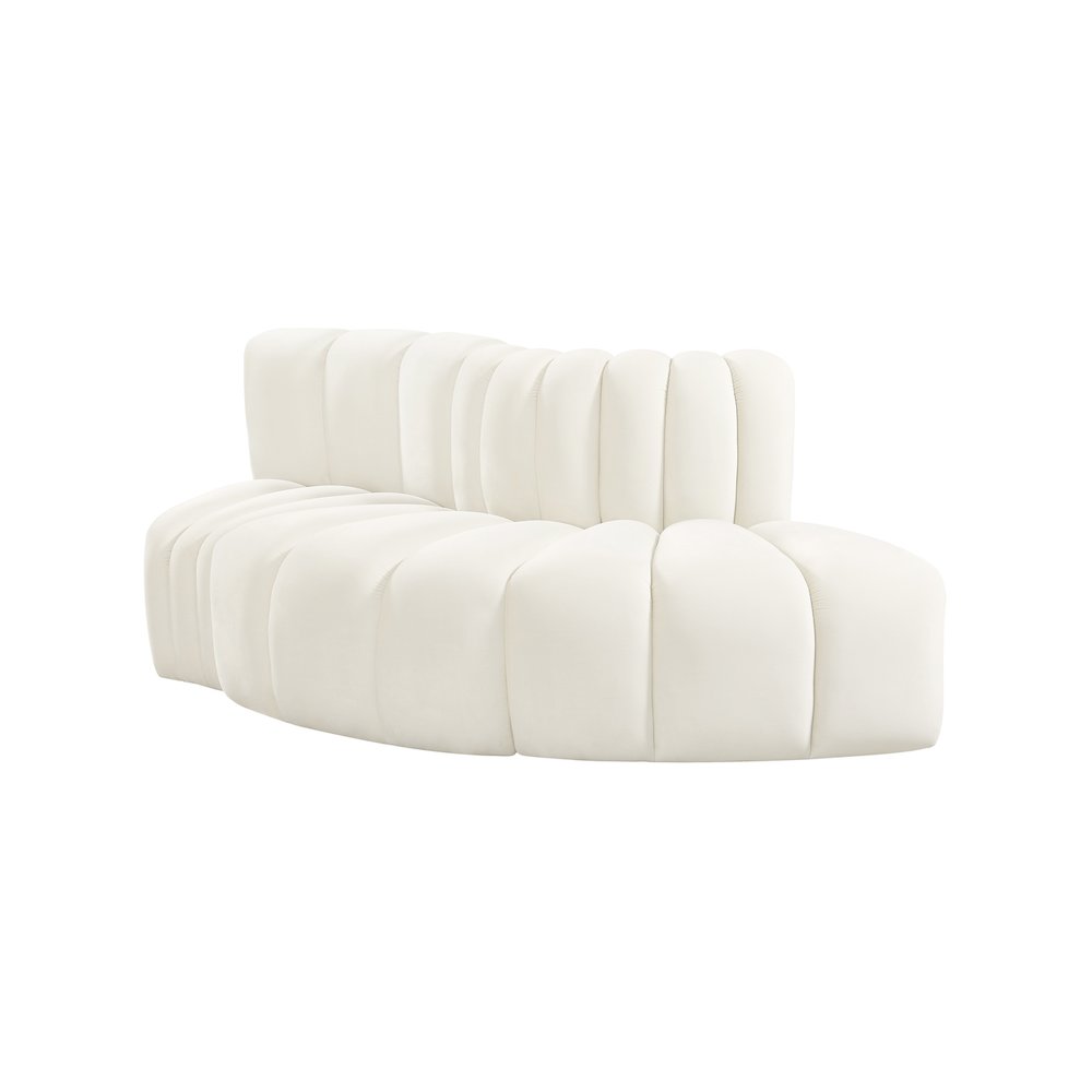 Arc Cream Velvet Modular Sofa. Picture 7