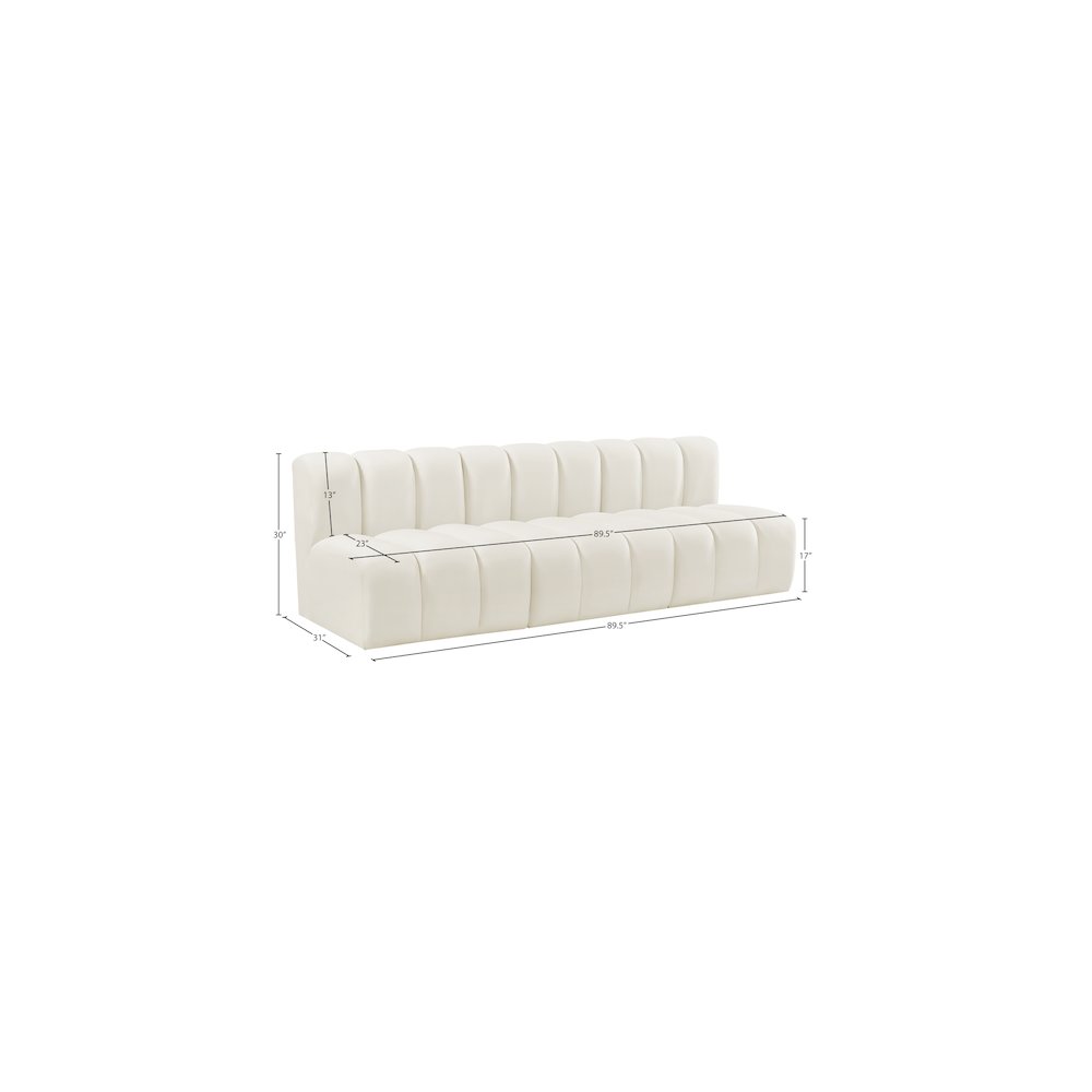 Arc Cream Velvet Modular Sofa. Picture 9