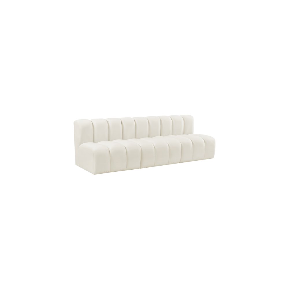 Arc Cream Velvet Modular Sofa. Picture 5