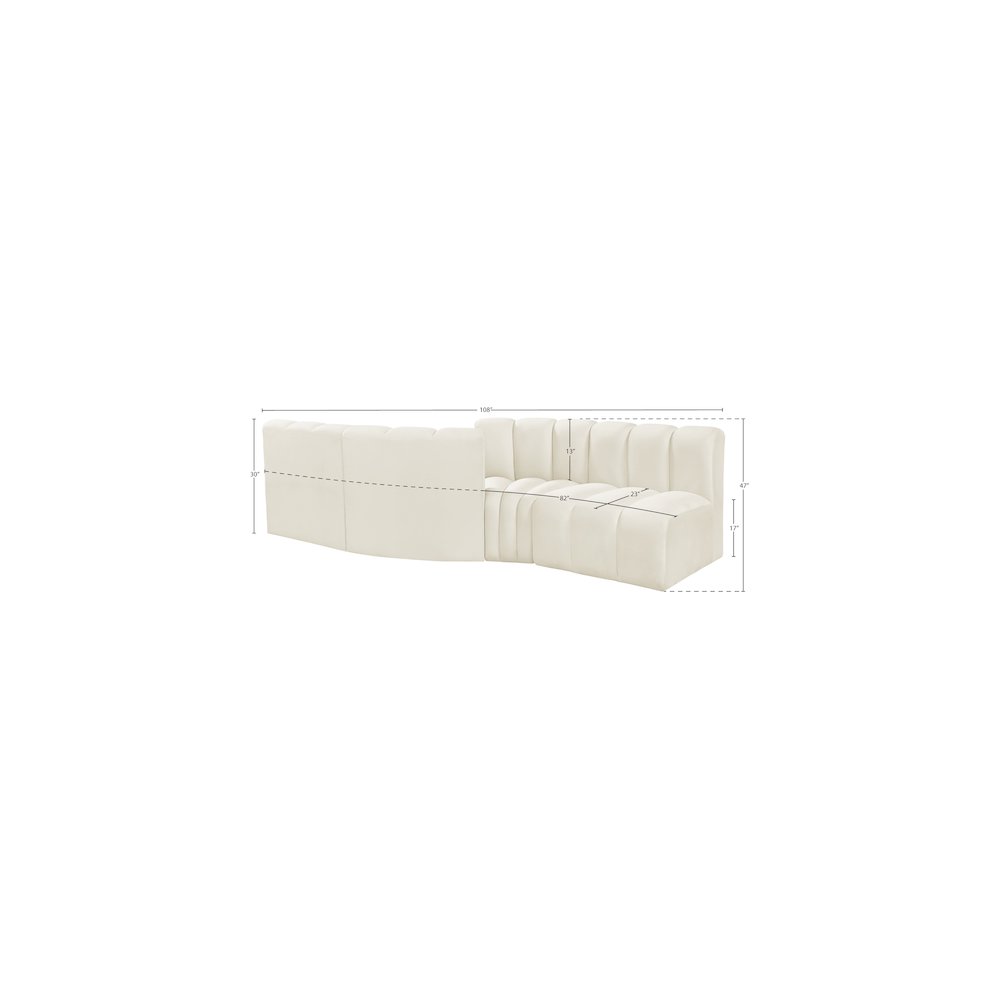 Arc Cream Velvet Modular Sofa. Picture 8